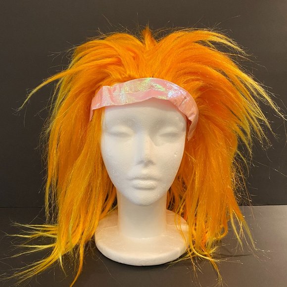 Halloween Wig Orange Rocker Punk Lorax Costume Synthetic - Picture 1 of 3